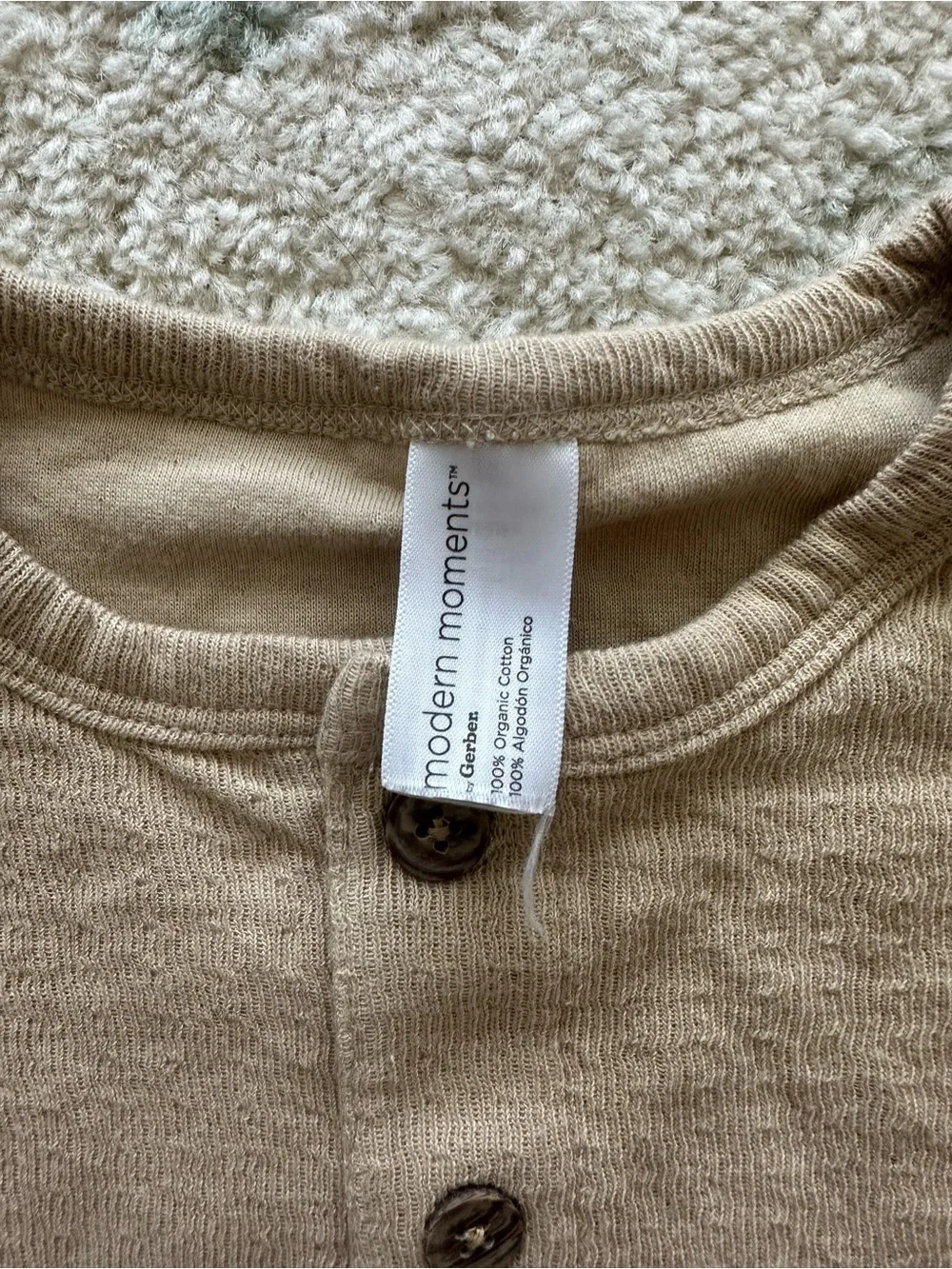 Kids 100% organic cotton Henley Tee with Palm Detail